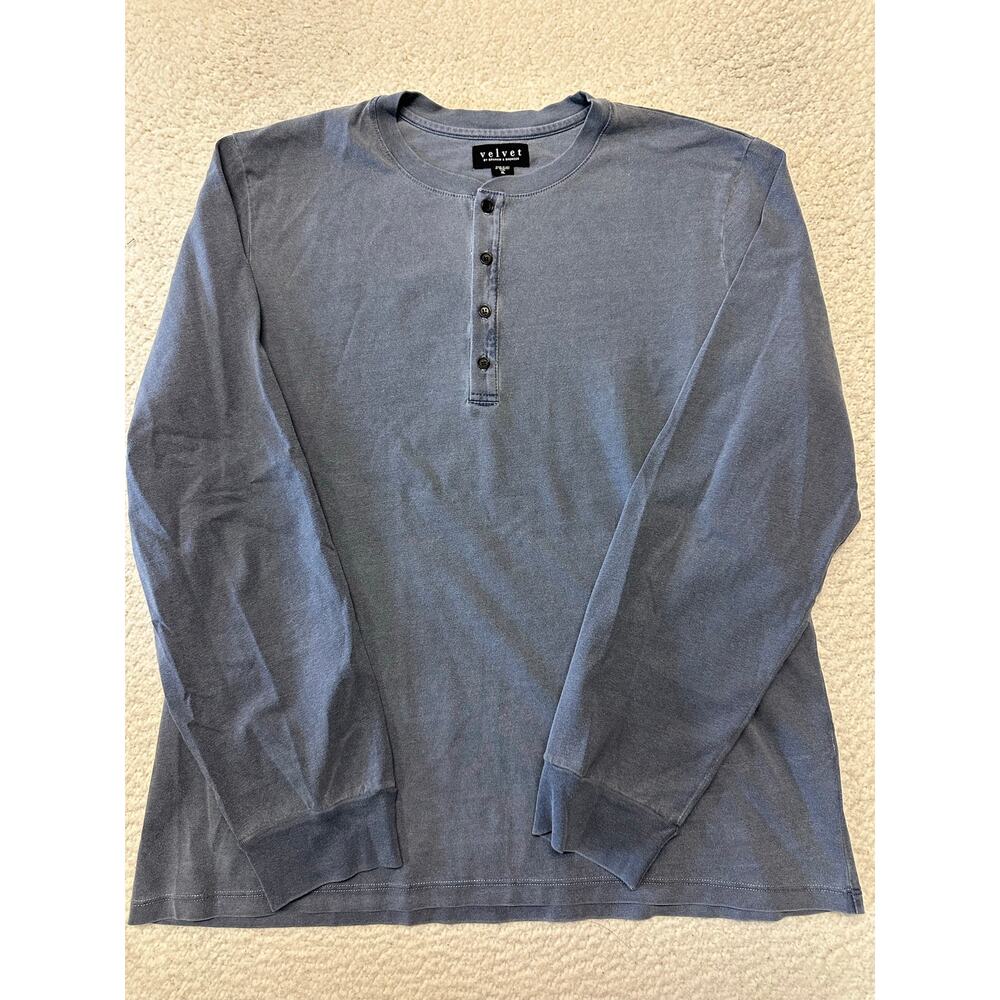 Velvet by Graham & Spencer Mens Long Sleeve Henley Shirt Size XL